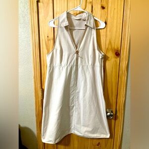 Tsunami women’s size 14 khaki-colored sleeveless summer dress with collar
